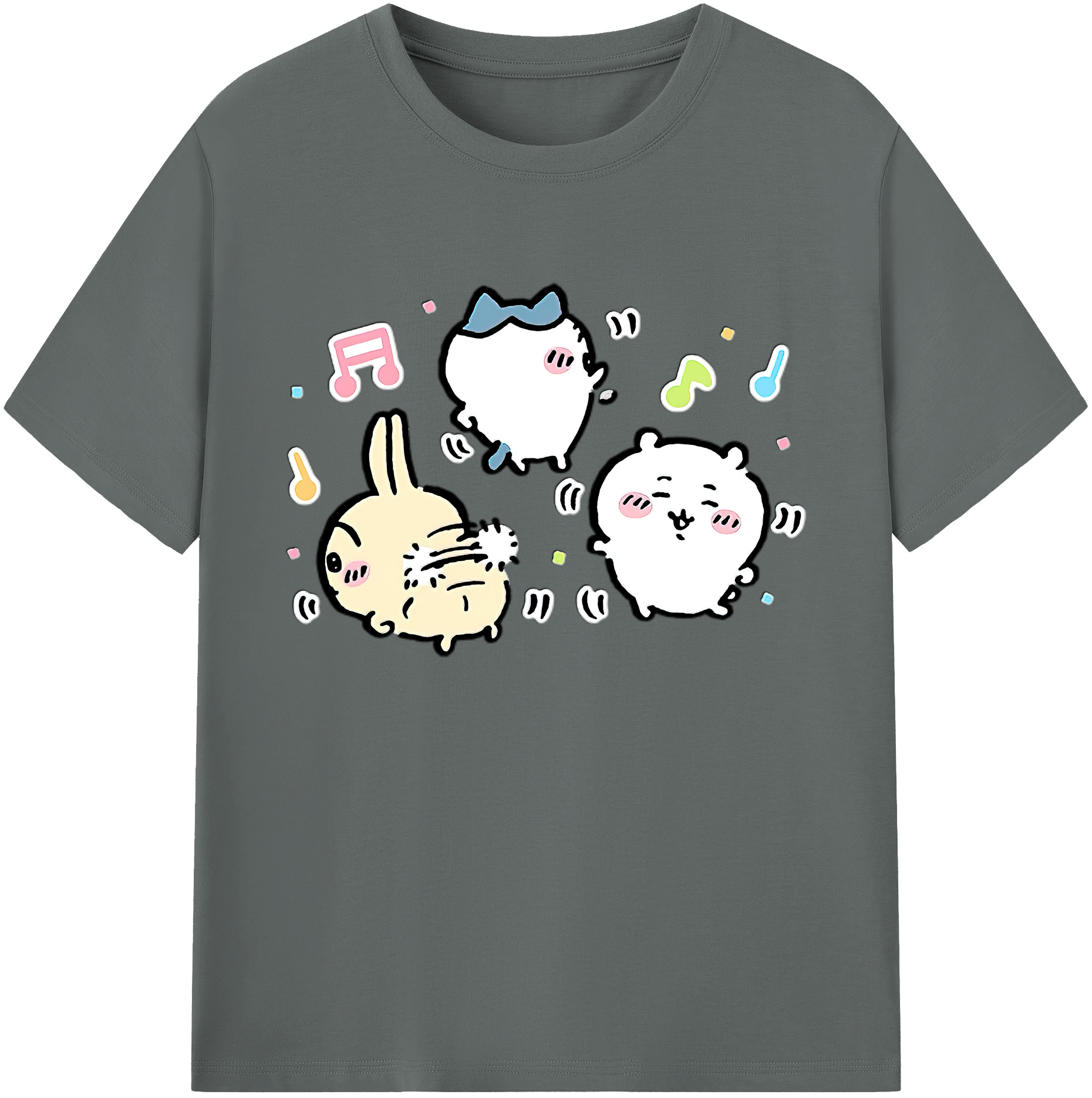 （画像用） ちいかわ うさぎ Chii-kawa usagi 綿100％ メンズ半袖Tシャツ｜肌触りやわらか＆通気性